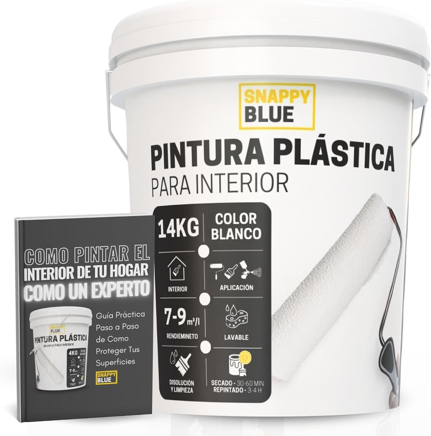 Pintura plástica blanca mate para interior | Snappyblue®