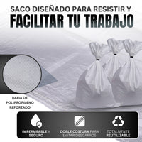 Sacos para escombros [50x90cm] + gomas de anclaje | Snappyblue®