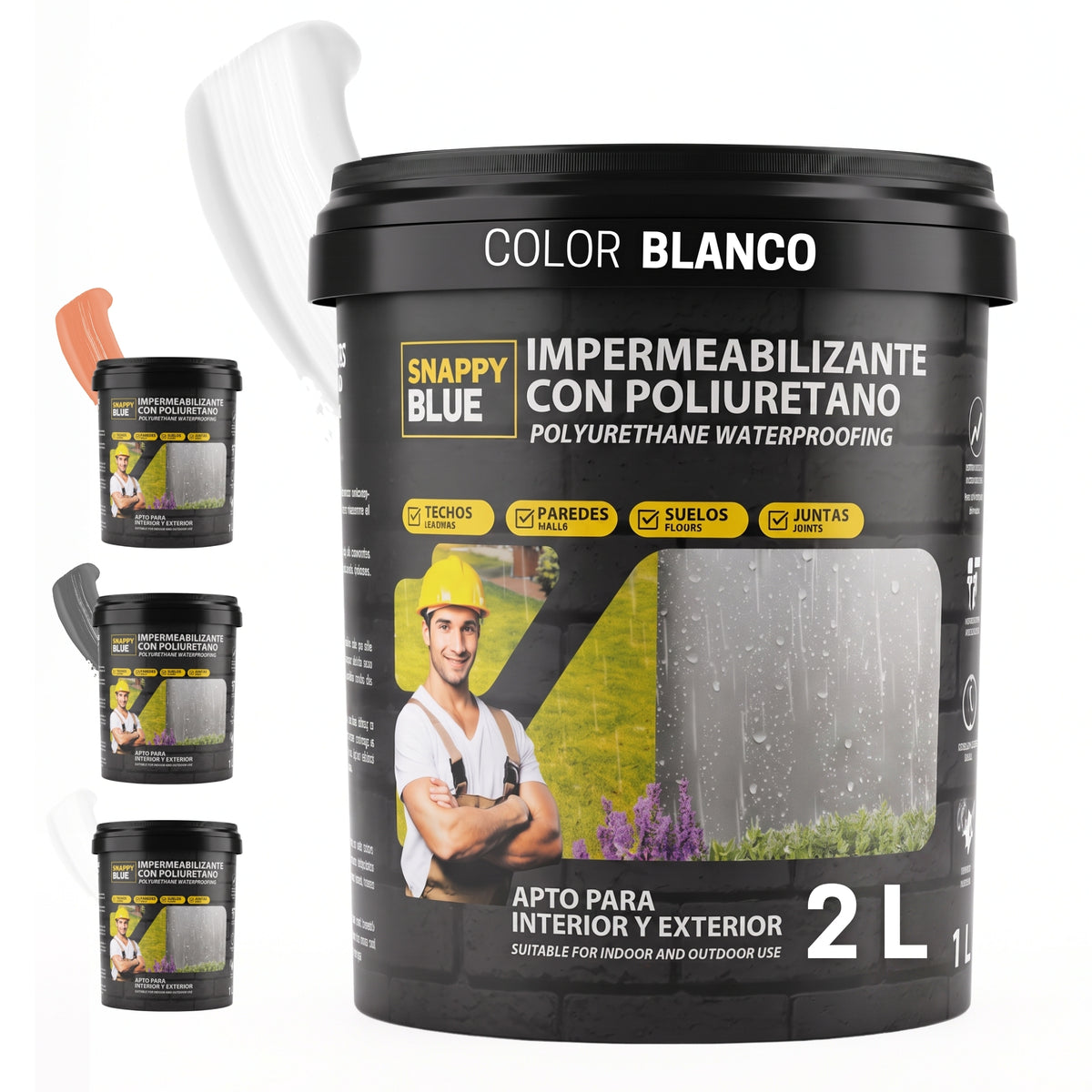 Impermeabilizante Poliuretano al Agua Blanco para Interior, Fachadas y Cubiertas