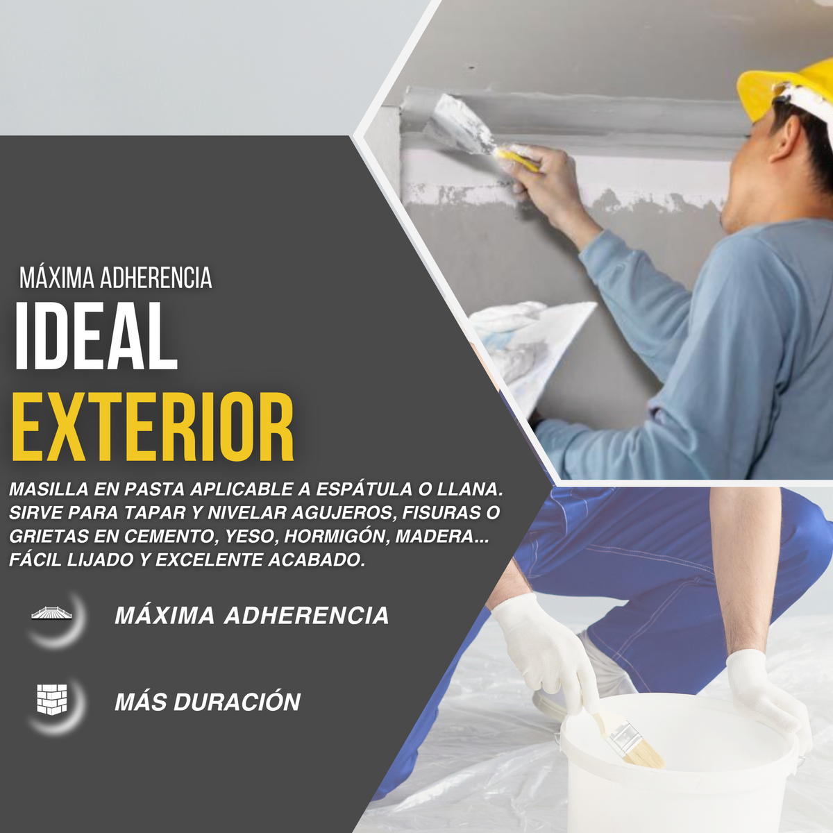 Masilla en Pasta Piter Plast Exterior Resistente a Humedad