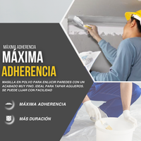Masilla en Polvo Piter Plast Acabado Fino Alisado Profesional