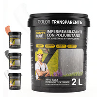 Transparente - Impermeabilizante Poliuretano al Agua para Interior, Fachadas y Cubiertas
