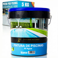 Blanco - Pintura para Piscinas y Bordes Antialgas al Agua