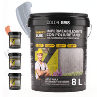 Impermeabilizante Poliuretano al Agua Gris para Interior, Fachadas y Cubiertas