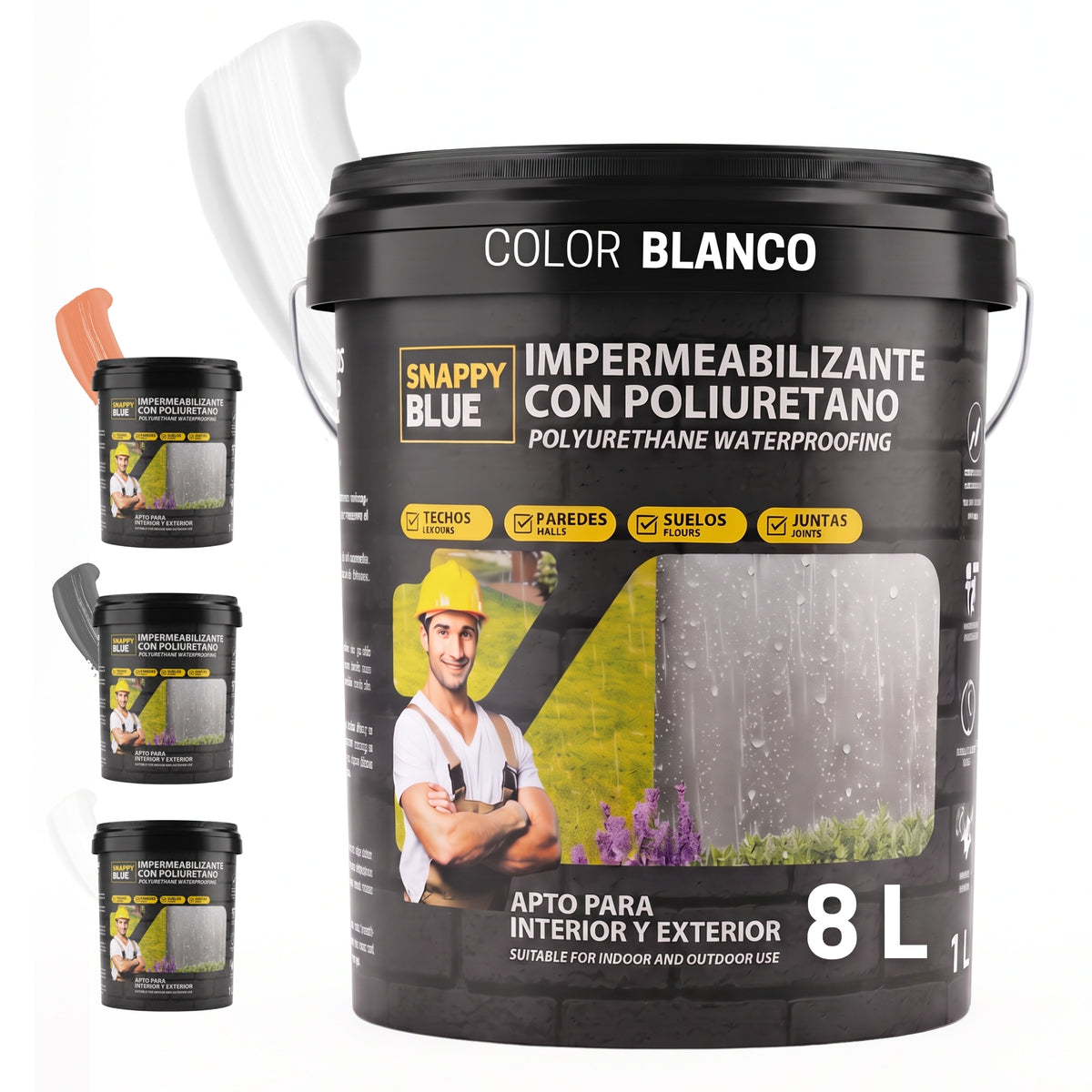 Impermeabilizante Poliuretano al Agua Blanco para Interior, Fachadas y Cubiertas