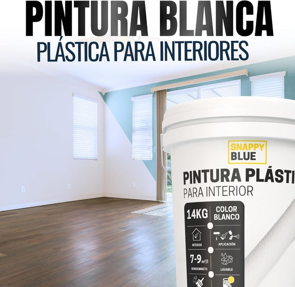 Pintura plástica blanca mate para interior | Snappyblue®