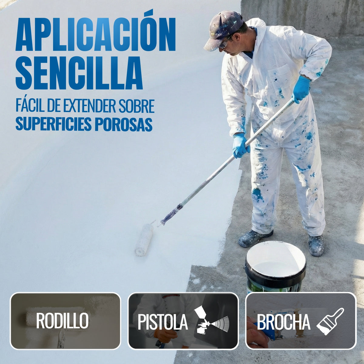 Blanco - Pintura para Piscinas y Bordes Antialgas al Agua