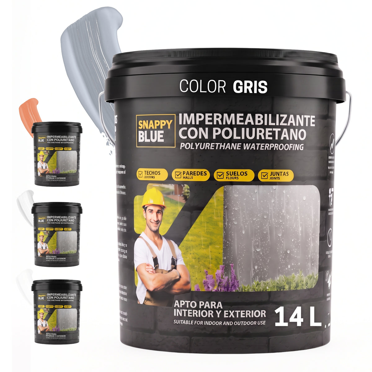 Impermeabilizante Poliuretano al Agua Gris para Interior, Fachadas y Cubiertas