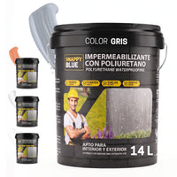 Impermeabilizante Poliuretano al Agua Gris para Interior, Fachadas y Cubiertas
