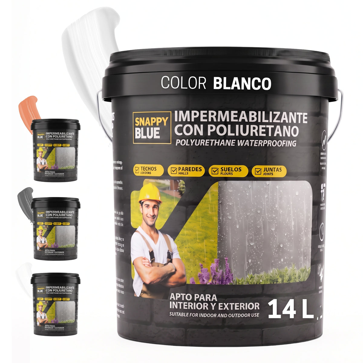 Impermeabilizante Poliuretano al Agua Blanco para Interior, Fachadas y Cubiertas