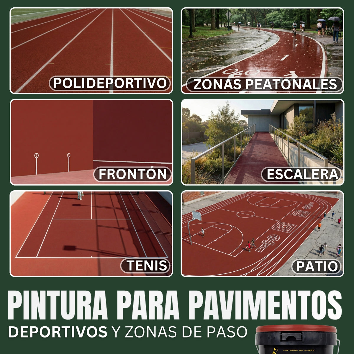 Pintura Deportiva Rojo Tenis — Pistas Tenis, Pádel y Frontón