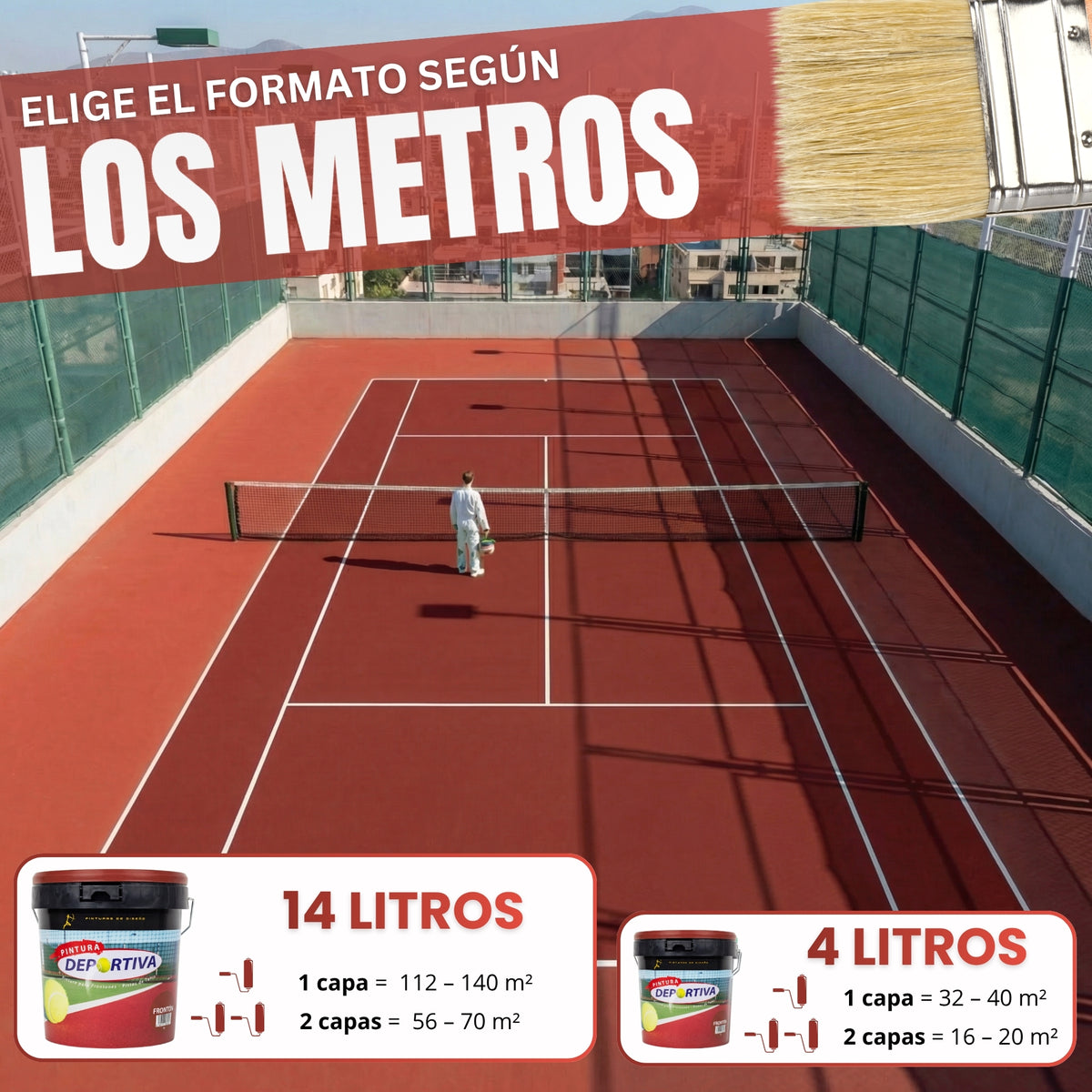 Pintura Deportiva Rojo Tenis — Pistas Tenis, Pádel y Frontón