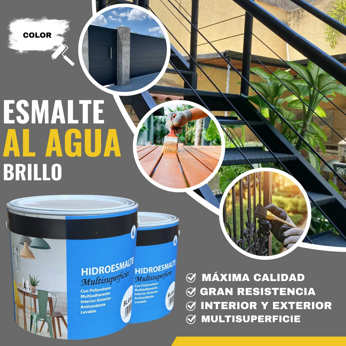 HIDROESMALTE AL AGUA MULTISUPERFICIE | BRILLO  | Snappyblue®