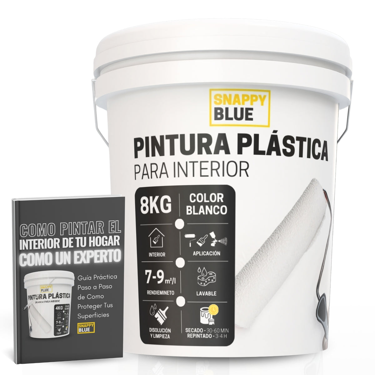 Pintura plástica blanca mate para interior | Snappyblue®