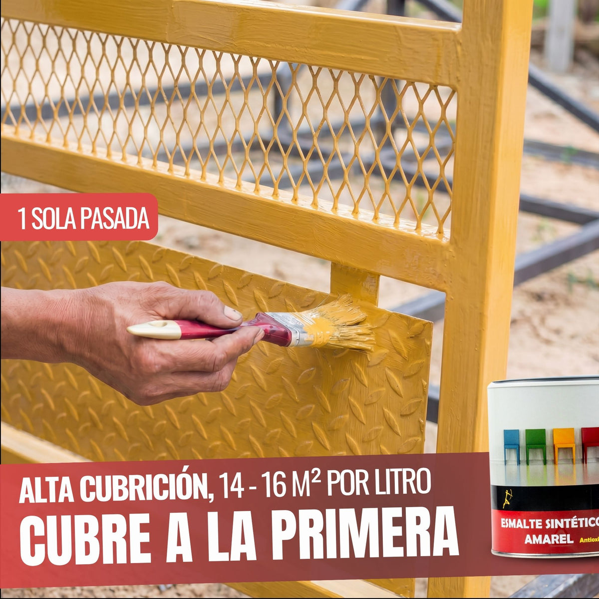 Amarillo Medio - Esmalte al Agua Ecológico Antioxidante Multisuperficie