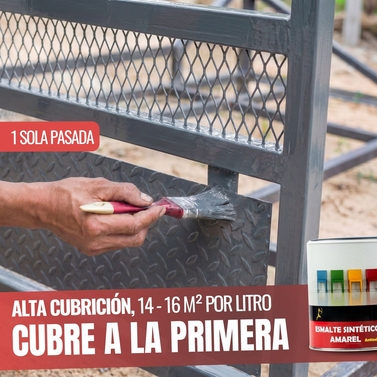 Gris Medio - Esmalte al Agua Ecológico Antioxidante Multisuperficie