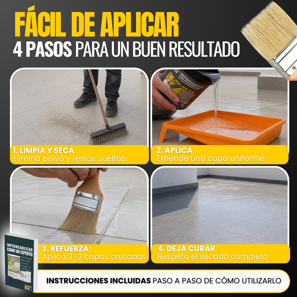 Transparente - Impermeabilizante Poliuretano al Agua para Interior, Fachadas y Cubiertas
