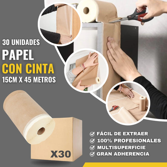 PAPEL CON CINTA 15cm x 45m 30 UNIDADES