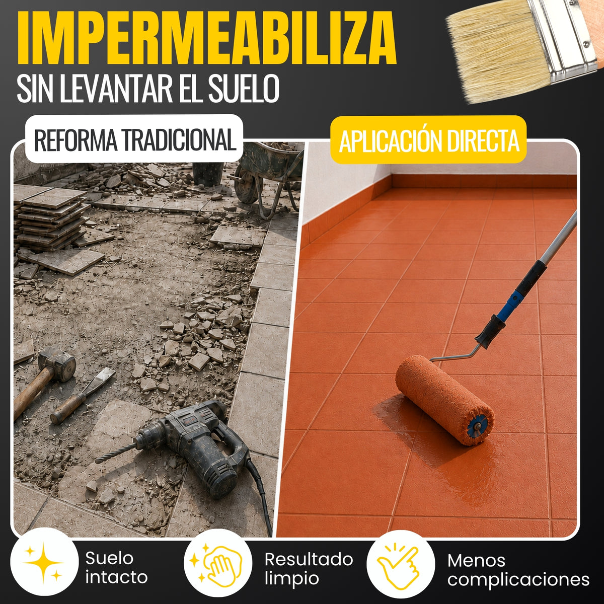 Impermeabilizante Poliuretano al Agua Teja para Interior, Fachadas y Cubiertas