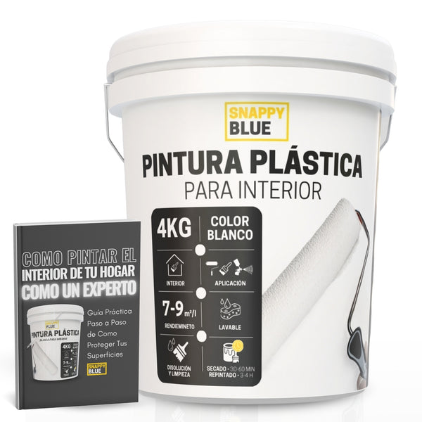 Pintura plástica blanca mate para interior | Snappyblue®