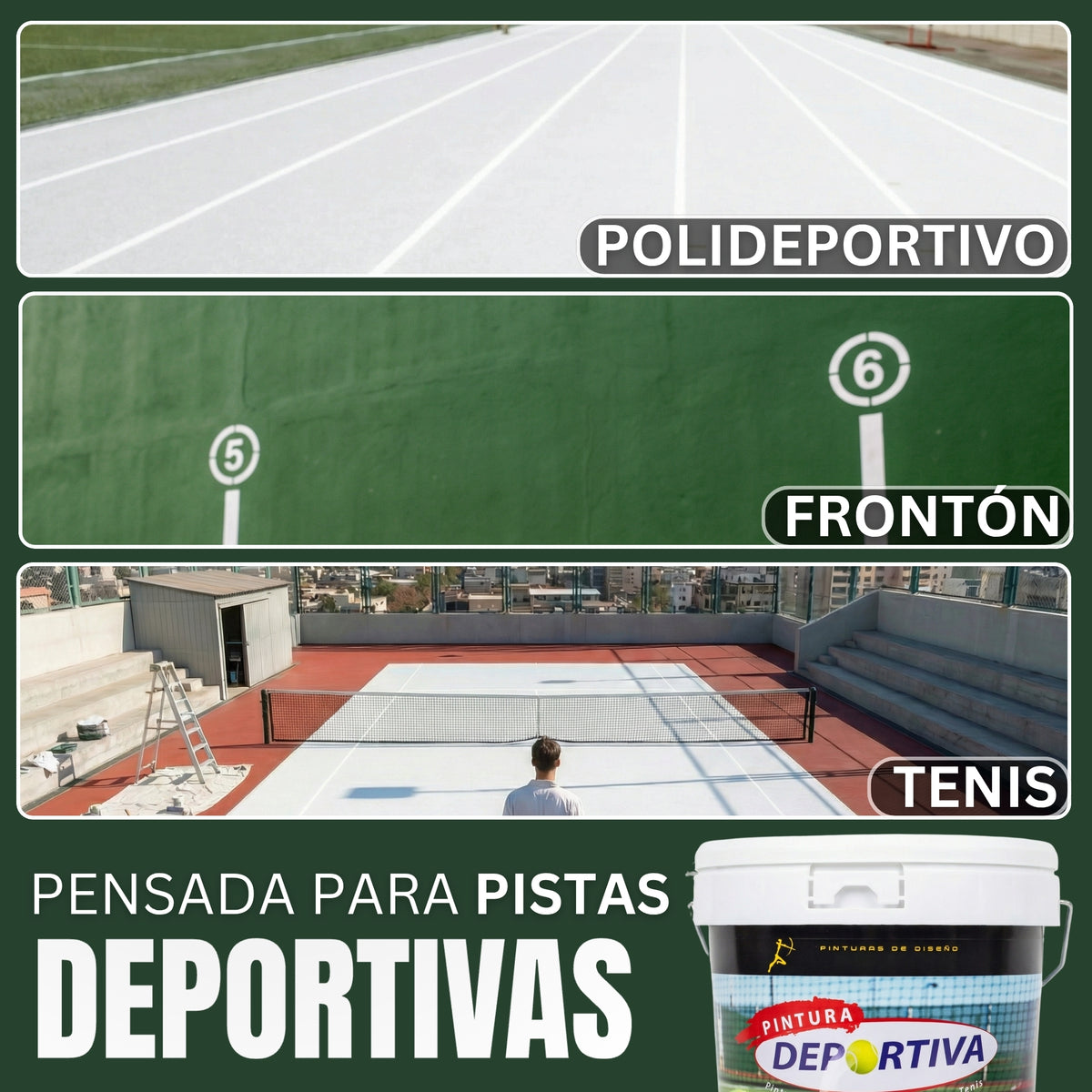 Pintura Deportiva Blanco — Pistas Tenis, Pádel y Frontón