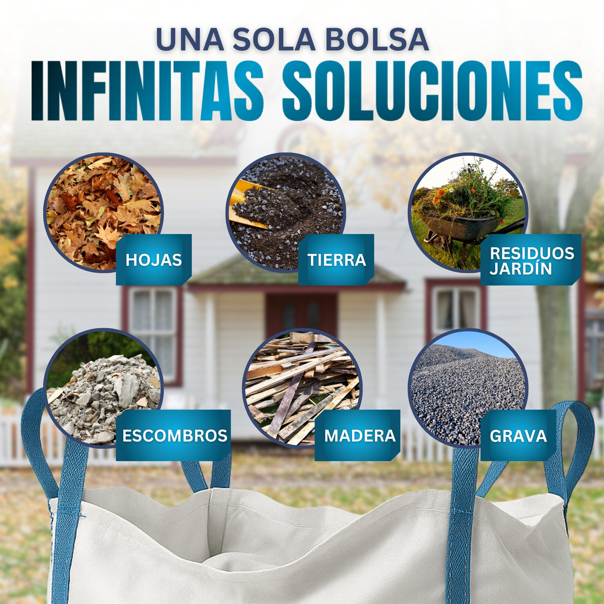 Big Bag para Escombros y Residuos | Saco de Rafia de Gran Volumen