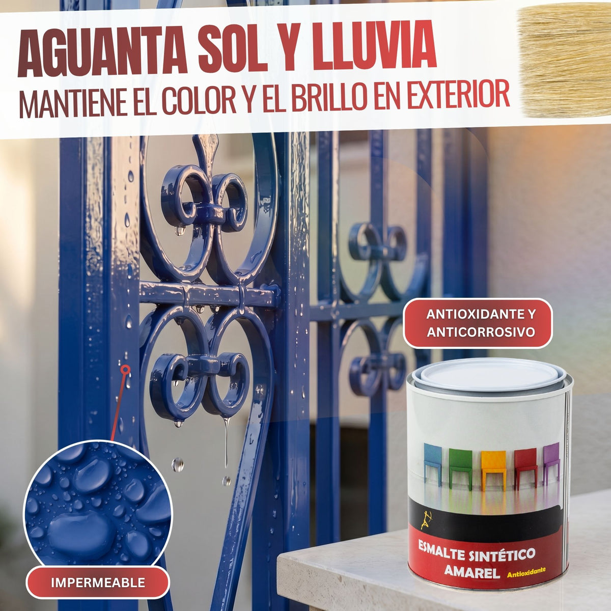 Azul Cobalto - Esmalte al Agua Ecológico Antioxidante Multisuperficie