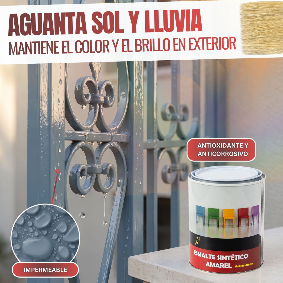 Gris Azulado - Esmalte al Agua Ecológico Antioxidante Multisuperficie