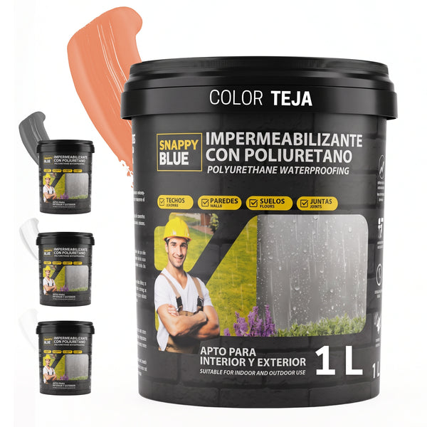 Impermeabilizante Poliuretano al Agua Teja para Interior, Fachadas y Cubiertas