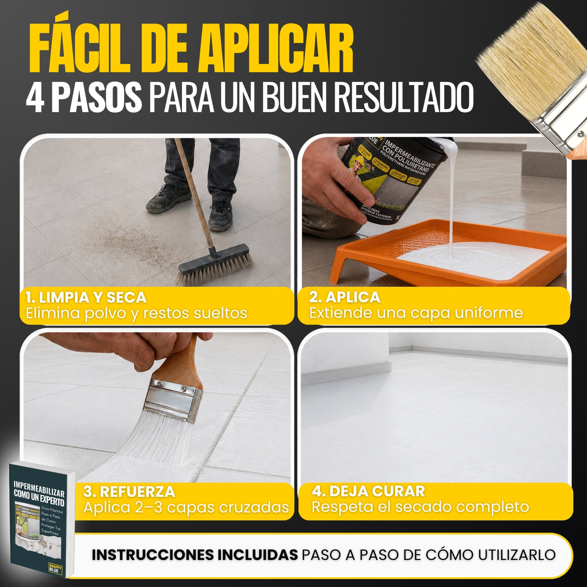 Impermeabilizante Poliuretano al Agua Blanco para Interior, Fachadas y Cubiertas
