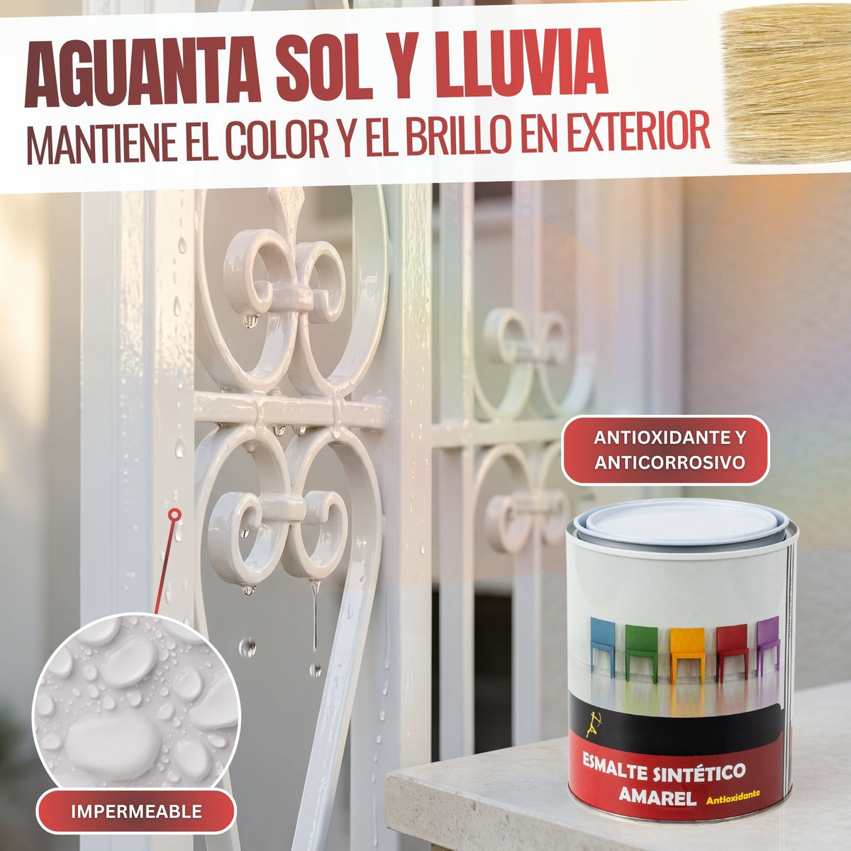 Blanco - Esmalte al Agua Ecológico Antioxidante Multisuperficie