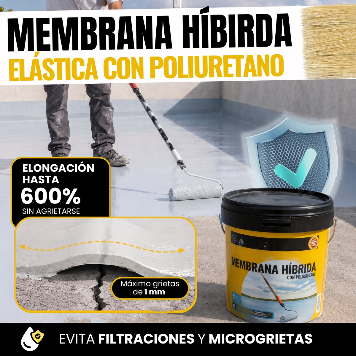 (Transparente) Impermeabilizante Membrana Híbrida Poliuretano