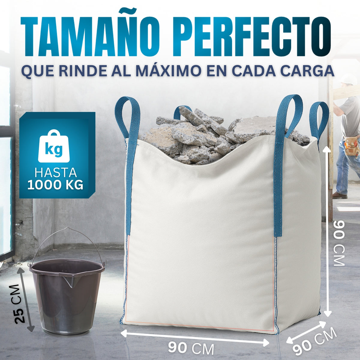Big Bag para Escombros y Residuos | Saco de Rafia de Gran Volumen