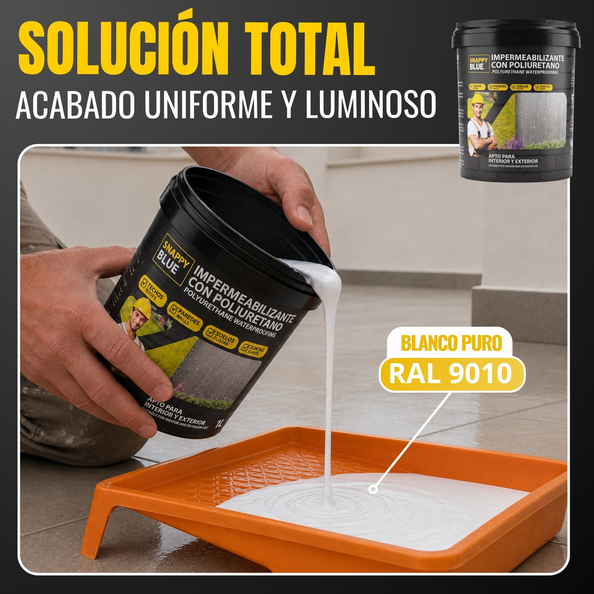 Impermeabilizante Poliuretano al Agua Blanco para Interior, Fachadas y Cubiertas