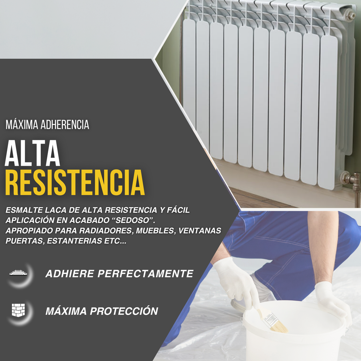 Esmalte Laca Sintético Satinado para Madera y Metal