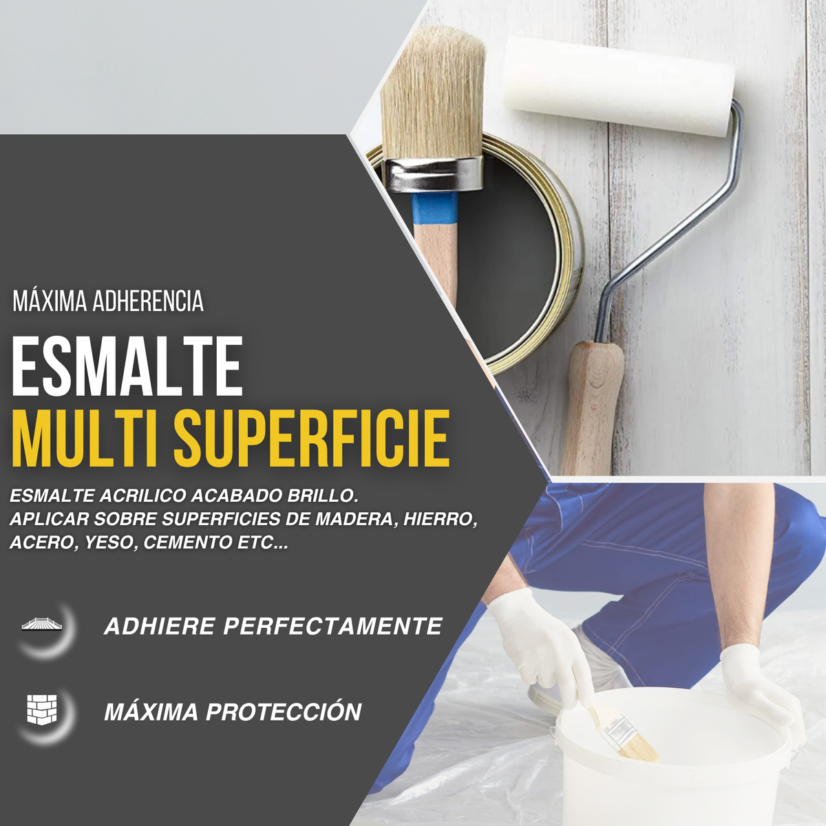 Hidroesmalte al Agua Base Brillo Tintométrica para Rejas y Muebles