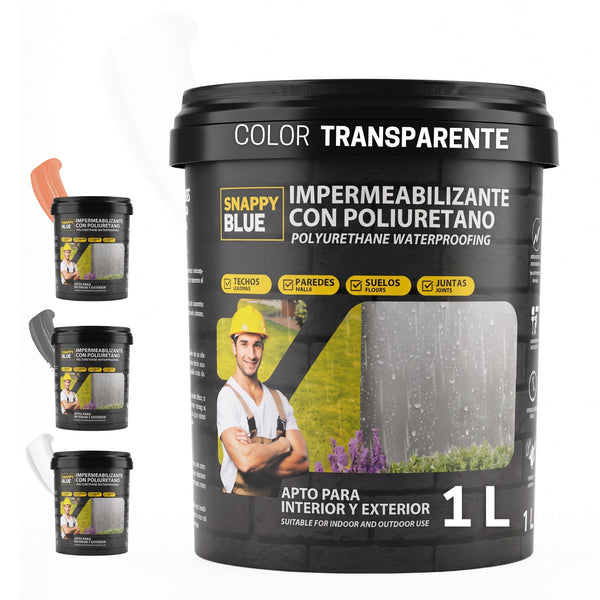 Impermeabilizante Poliuretano al Agua Transparente para Interior, Fachadas y Cubiertas