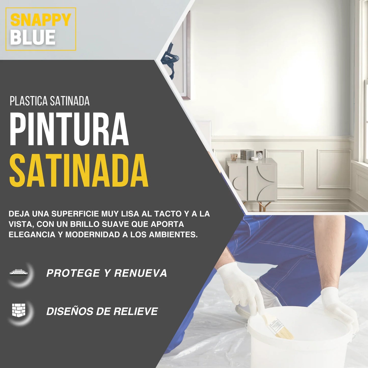 PINTURA PLÁSTICA SATINADA | Snappyblue®