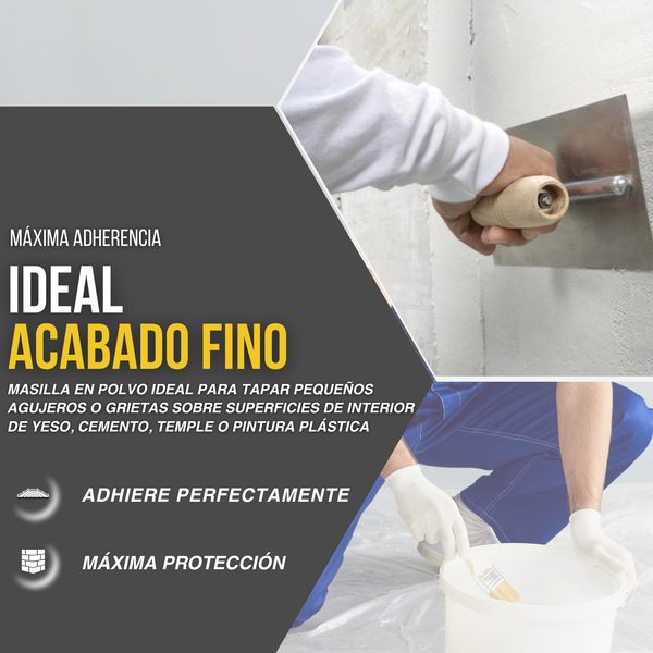 Masilla en Polvo Piter Plast Standard Económica Multiusos