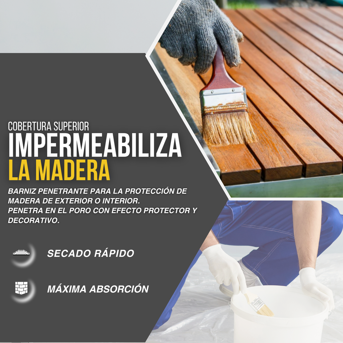 Barniz Tinte al Agua Hidrowood Colores para Restauración de Madera