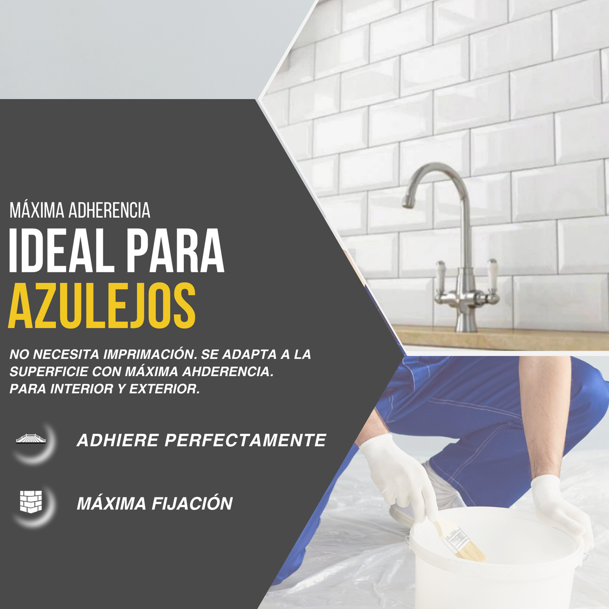 Esmalte al Agua Satinado para Azulejos de Baño y Cocina