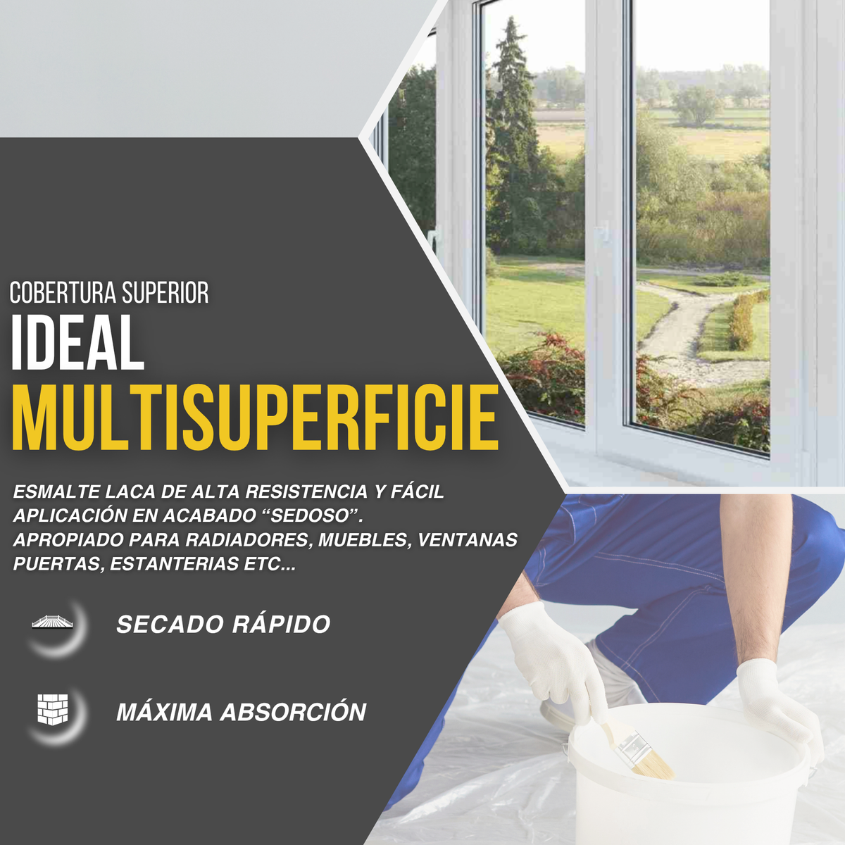 Esmalte Laca Sintético Satinado para Madera y Metal