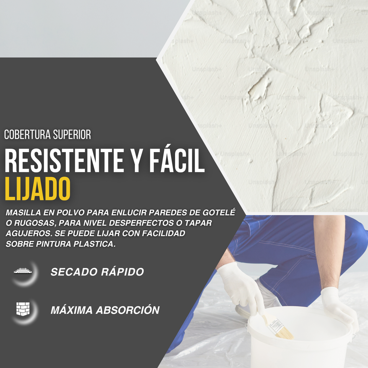 Masilla en Polvo Piter Plast Renovación para Paredes Envejecidas