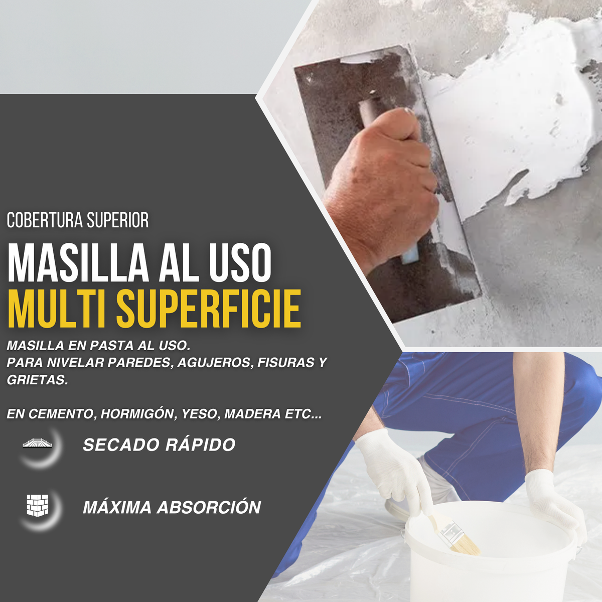 Masilla en Pasta Piter Plast Interior Lista para Bricolaje