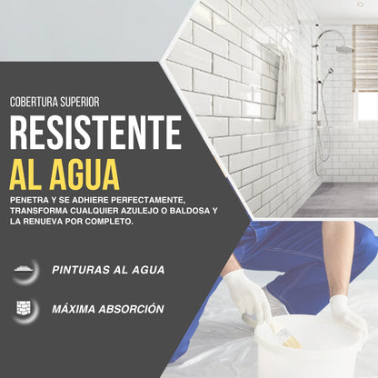 ESMALTE AL AGUA BLANCO ESPECIAL AZULEJOS  | Snappyblue®