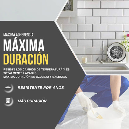 ESMALTE AL AGUA BLANCO ESPECIAL AZULEJOS  | Snappyblue®