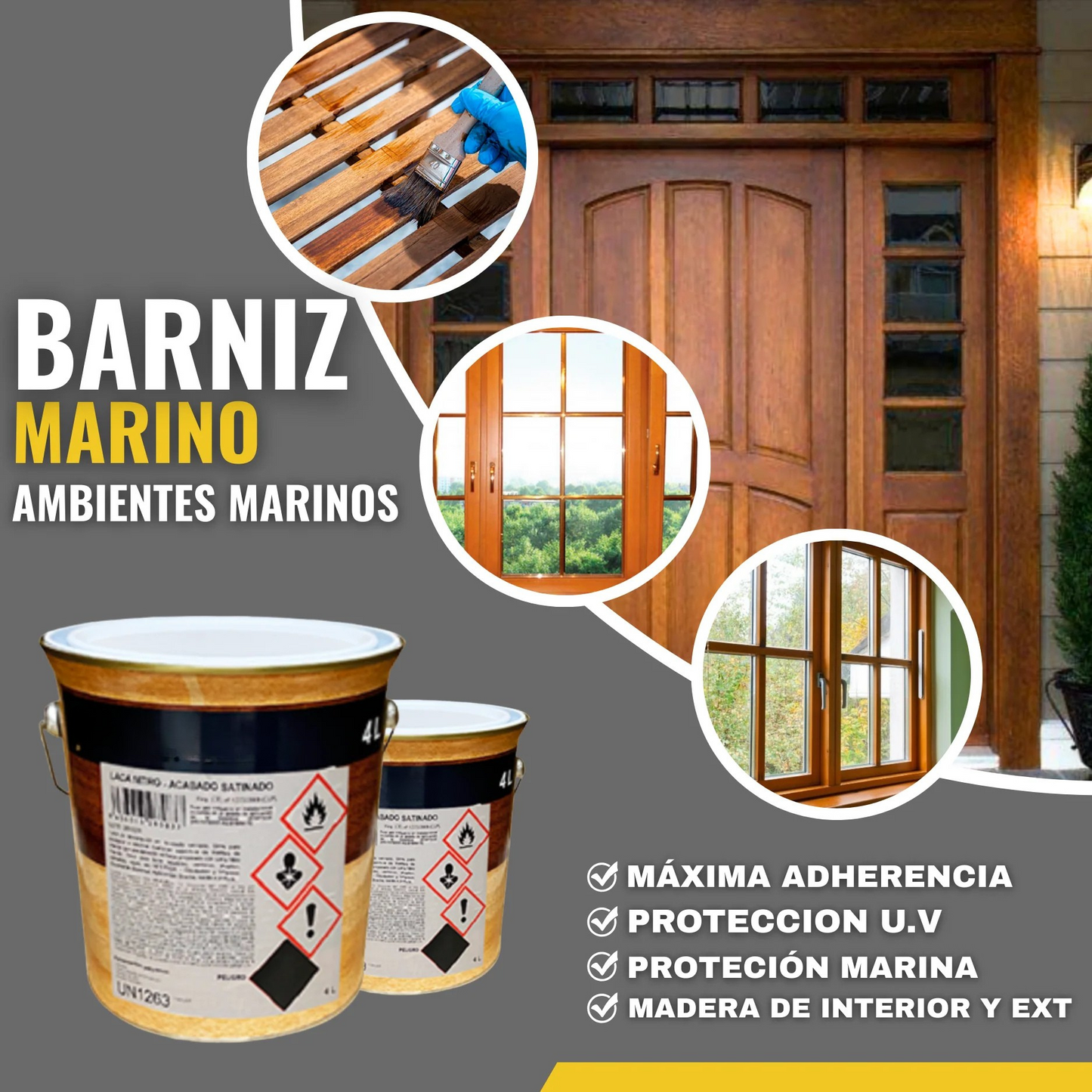 BARNIZ SINTÉTICO ESPECIAL MARINO | MATE | BRILLO | SATINADO