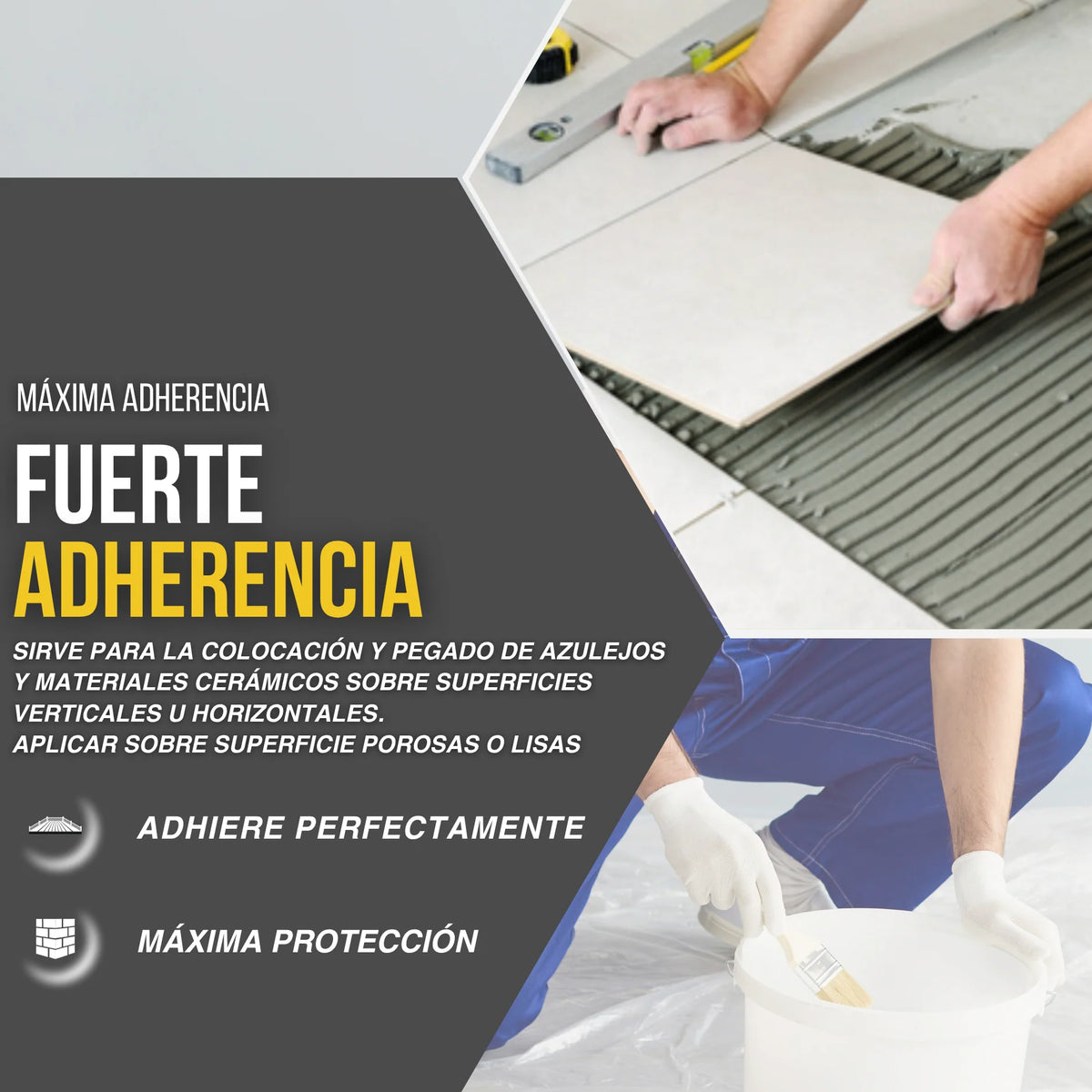 Cemento Cola Ultra Resistente para Baldosas, Azulejos y Gres