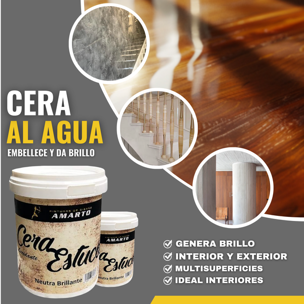 Cera al Agua Lucidante para Estucos Acabado Brillante Profesional