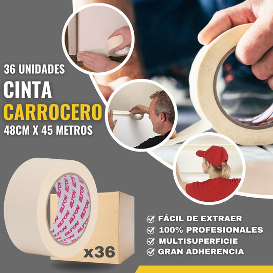CINTA ADHESIVA CARROCERO  48cm x 45m 36UNIDADES